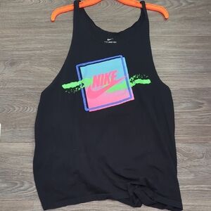 Nike Black Tank Top with Neon Logo